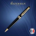 Waterman Expert Black Ballpoint Pen with Gold Trim
