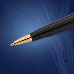 Waterman Expert Black Ballpoint Pen with Gold Trim
