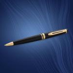 Waterman Expert Black Ballpoint Pen with Gold Trim