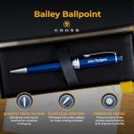 Personalized Blue Lacquer Cross Bailey Ballpoint Pen