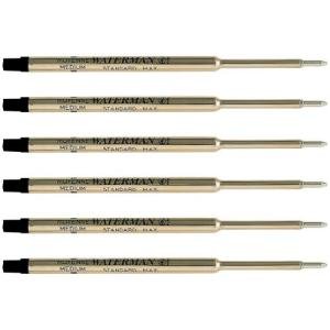 Waterman Black Ink Ballpoint Pen Refills - 6 Pack