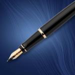 Waterman Expert Gloss Black Fountain Pen with Gold Trim