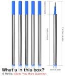 WANFRES Luxury 0.5mm Gel Ink Pen Refills 6-Pack