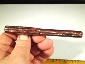 Antique Red and Gray Marbled Fountain Pen