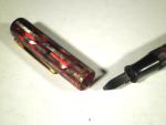 Antique Red and Gray Marbled Fountain Pen