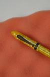 Vintage Yellow Marble Fountain Pen with Gold Nib