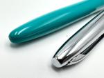 1960s Scripto Teal & Chrome Fountain Pen