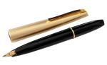 Vintage 1960s Platinum Fountain Pen in Black & Gold