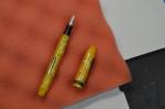 Vintage Yellow Marble Fountain Pen with Gold Nib