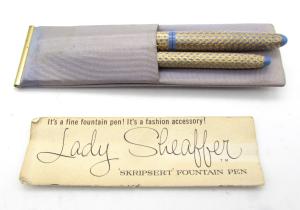 Lady Sheaffer Periwinkle #7 Fountain Pen & Pencil Set