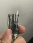 1930s Majestic Marbled Silver Gray Fountain Pen