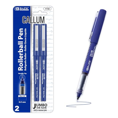 Luxury BAZIC Callum Blue Rollerball Pens (2/Pack)