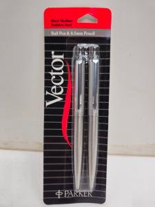 Parker Vector Stainless Steel Pen and Pencil Set