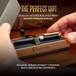 Scriveiner Luxury Fountain Pen - Black 24K Gold Finish