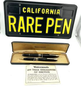 Vintage Waterman 100 Year Black Fountain Pen Set