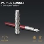 PARKER Sonnet Fountain Pen in Red Satin Finish