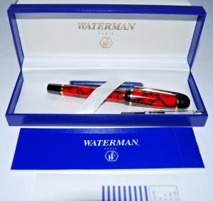 Waterman Paris Red Black Marble Fountain Pen