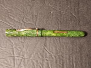 Vintage Green Marble Fountain Pen with 14k Nib