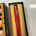 Vintage Parker Big Red Ballpoint Pen with Chrome Trim