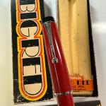 Vintage Parker Big Red Ballpoint Pen with Chrome Trim
