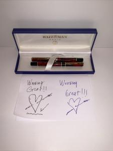 Marbled Red and Black Waterman Pen Set