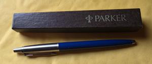 Vintage Parker Jotter Blue Ballpoint Pen with Box