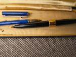 Vintage Ballpoint Ink Pens Set with Waterman Box
