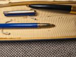 Vintage Ballpoint Ink Pens Set with Waterman Box