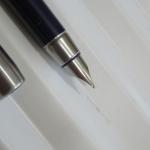 Vintage Blue Trim Fountain Pen with Fine Nib