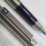 Vintage Blue Trim Fountain Pen with Fine Nib