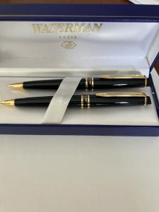 Waterman Paris Vintage Black Gold Ballpoint & Pencil
