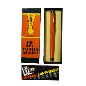 Vintage Parker Big Red Ballpoint Pen with Gold Trim