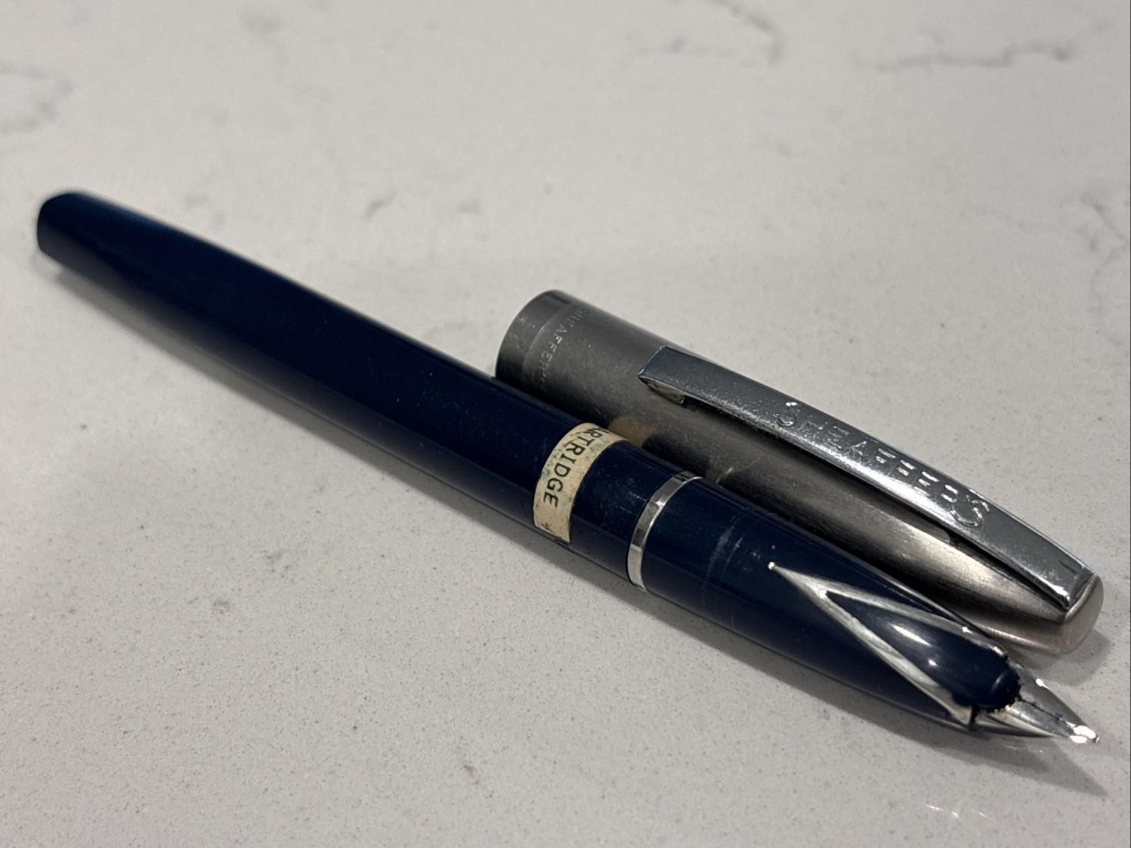 Sheaffer Vintage Silver Cap Blue Fountain Pen