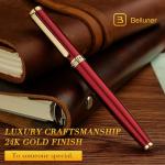 BEILUNER Luxury Rollerball Pen with 24K Gold Trim