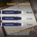 Engraved Cross Century II Blue Rollerball Pen