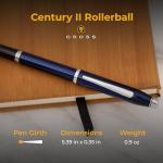 Engraved Cross Century II Blue Rollerball Pen