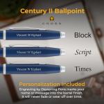 Engraved Cross Century II Blue Ballpoint Pen