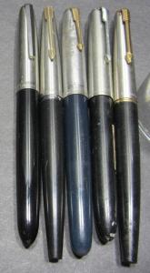 Set of 5 Vintage Parker Fountain Pens
