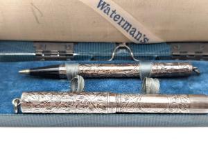 Waterman Sterling Silver Fountain Pen and Pencil Set