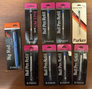 Parker Big Red Vintage Pen with 8 Ink Refills