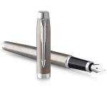 PARKER IM Stainless Steel Fountain Pen with Chrome Trim