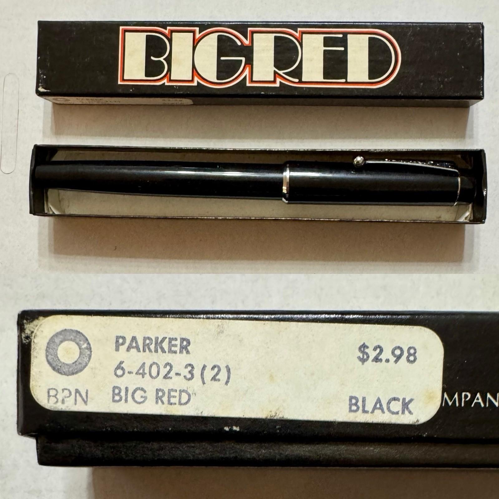 Vintage Parker Big Red Ball Pen with Chrome Band