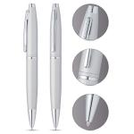 Cross Calais Satin Chrome Ballpoint Pen and Journal Gift Set