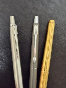 Parker Vintage Stainless Steel Gold Tone Pen Set