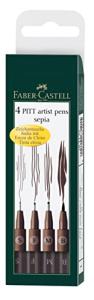Faber-Castell Pitt Artist Pens Set - Sepia 4 Count