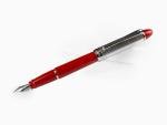 Aurora Ipsilon Sterling Silver & Red Fountain Pen