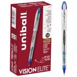 uni-ball Vision Elite Blue Rollerball Pens, 12 Count