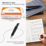 Shuttle Art 100-Pack Retractable Black Gel Pens