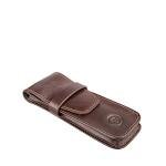 Maxwell Scott Italian Leather Dark Brown Pen Case