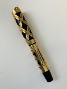 Morrison Art Deco Gold Overlay Fountain Pen